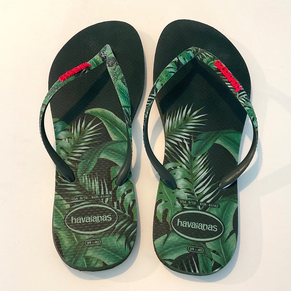 HAVAIANAS Slim Sensation Palm Tropical Green Size 9/10